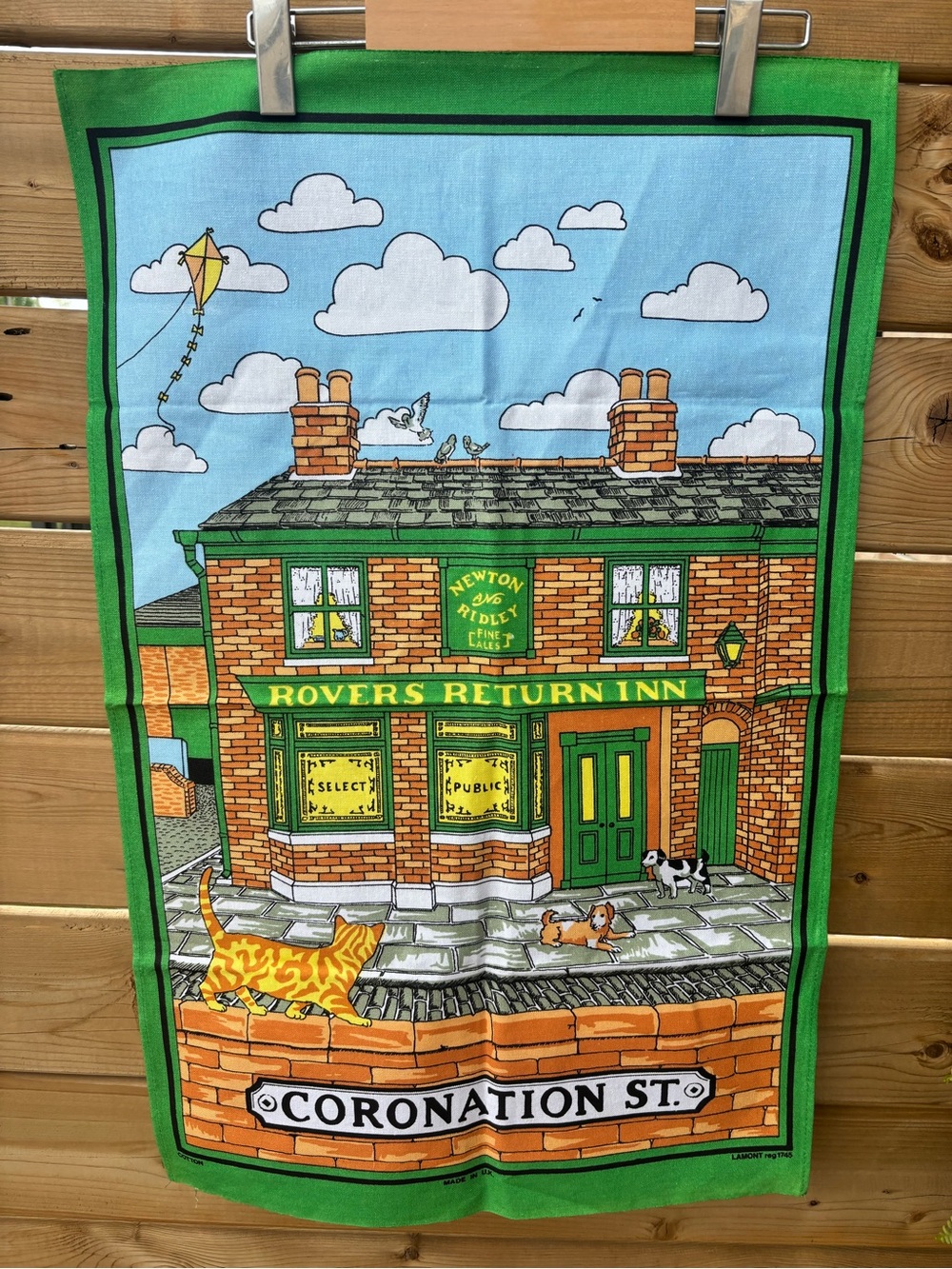 Vintage Coronation Street Cotton Tea Towel